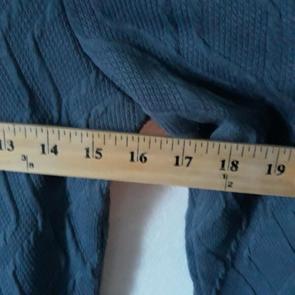 Cupio Mock Neck Womens Small Blue Cable Knit Stretch Cut Out Long Sleeve NWT - Picture 7 of 12